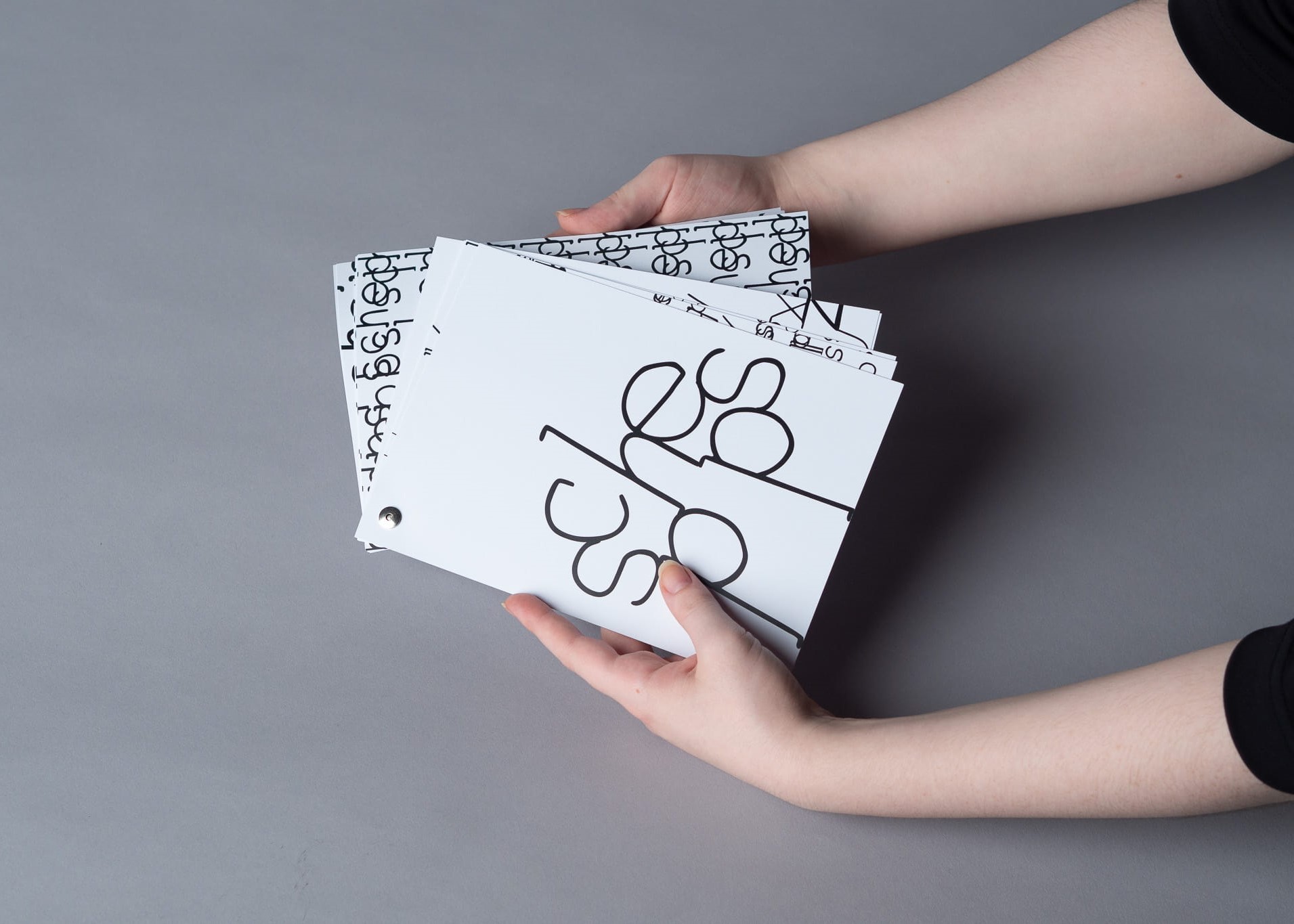 Specimen zur eigenentwickelten Schrift